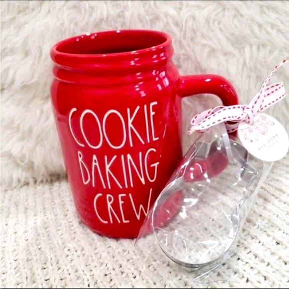 Rae Dunn Other - Rae Dunn Cookie Baking Crew Red Mug W/ Cookie Cutter Gift Set NWT
